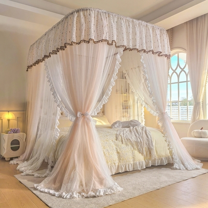 91家纺网 家纺一手货源 找家纺 （总）夏彩 2025新款双层防蚊纱雪纺轨道蚊帐88561+88592+88619