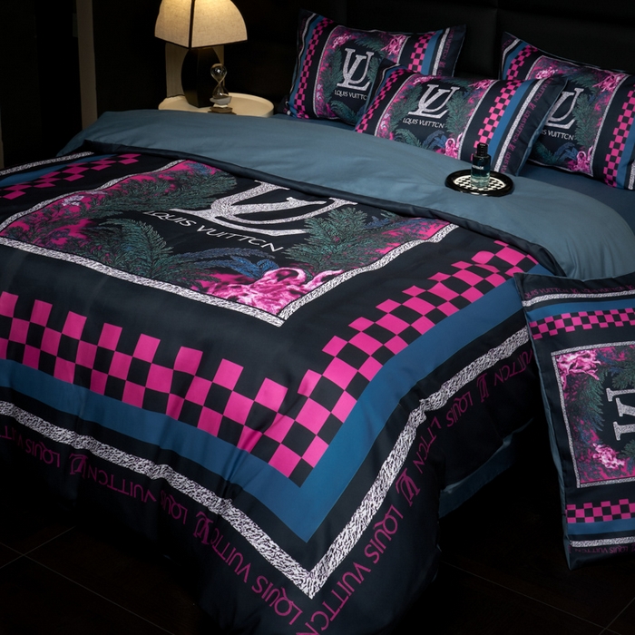 91家纺网 家纺一手货源 找家纺 花沐 2025新款轻奢潮牌亲肤棉纯棉四件套 憬年