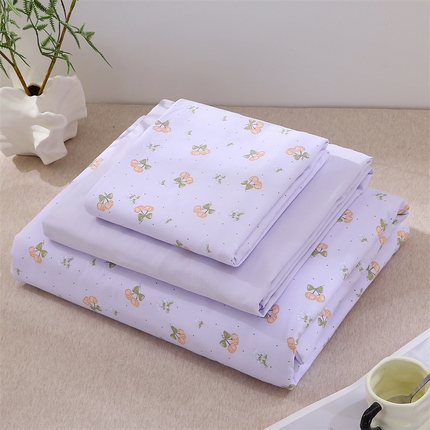 91家纺网 家纺一手货源 找家纺 织写 2025新款A类双层纱针织棉四件套床单四件套床单四件套小清新四件套 花开烂漫