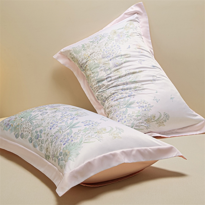 91家纺网 家纺一手货源 找家纺 笙意家纺 2025新款水洗真丝数码印花卡通枕套 游园