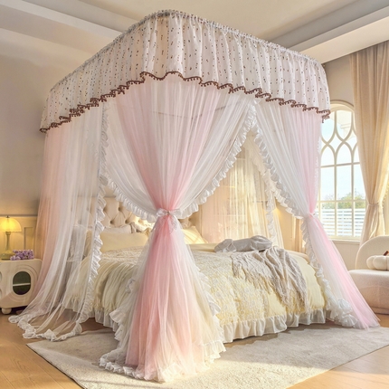 91家纺网 家纺一手货源 找家纺 （总）夏彩 2025新款双层防蚊纱雪纺轨道蚊帐88561+88592+88619