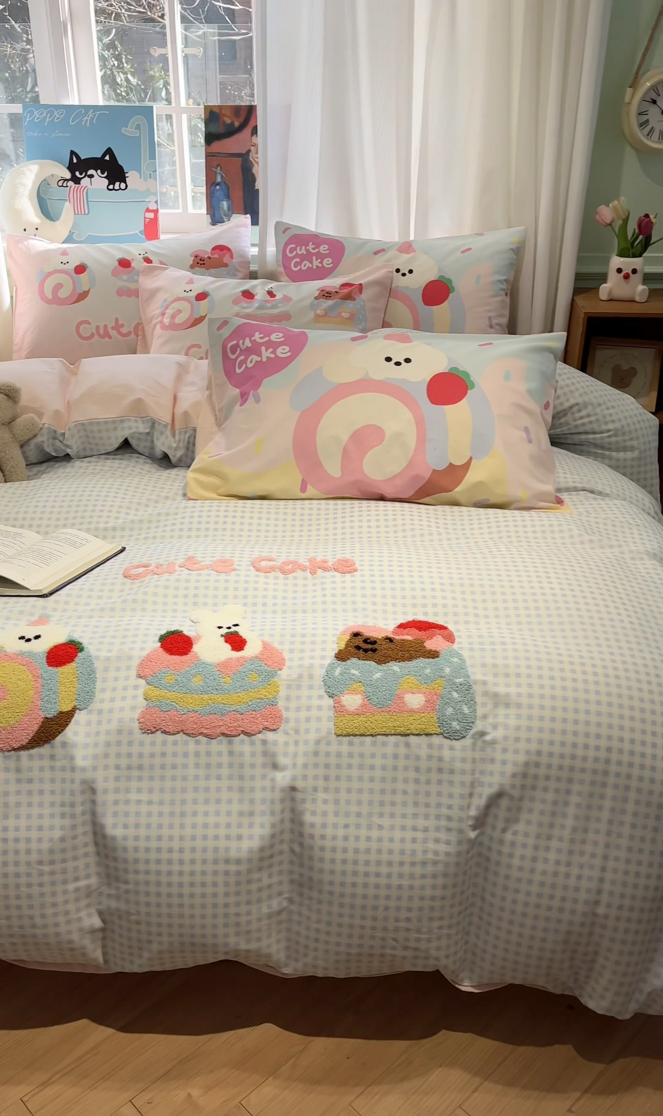 91家纺网 家纺一手货源 找家纺 蓝邻2025年新款全棉纯棉40s毛巾绣四件套 糕糕在上