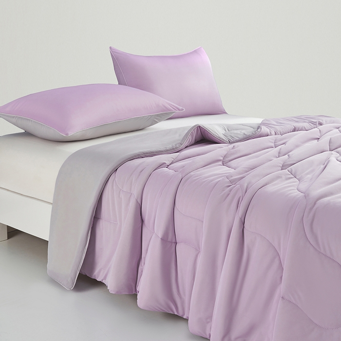 91家纺网 家纺一手货源 找家纺 米米儿家纺 2025新款跨境电商凉感丝夏被西瓜空调被 丁香紫灰