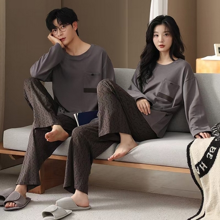 91家纺网 家纺一手货源 找家纺 （总）洛兰沙家居馆【只代发】【只代发】 纯棉情侣翻领睡袍
