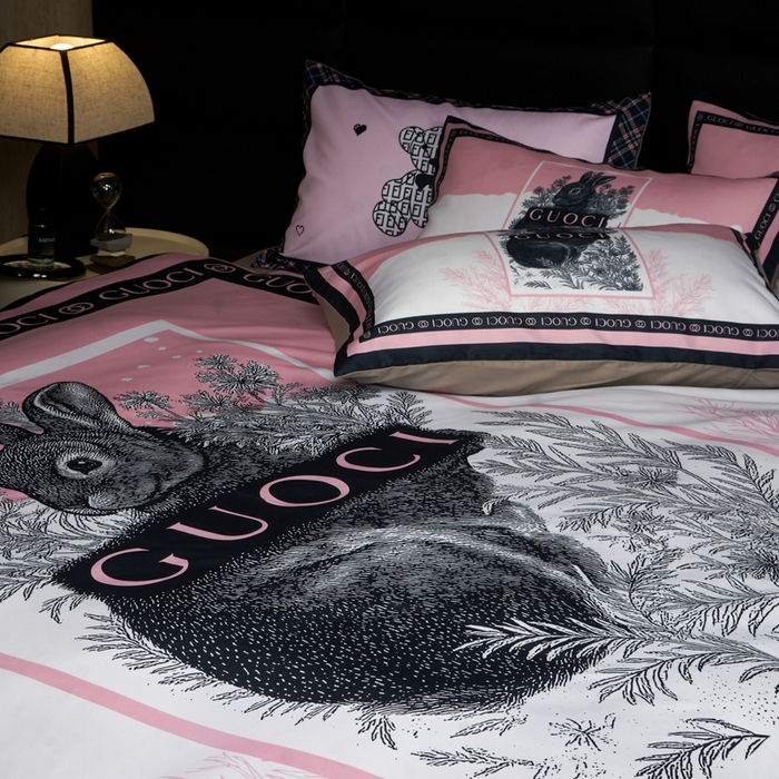 91家纺网 家纺一手货源 找家纺 花沐 2025新款轻奢潮牌亲肤棉纯棉四件套 熙兔