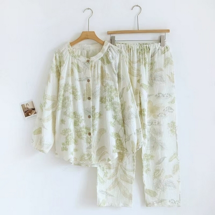 91家纺网 家纺一手货源 找家纺 （总）洛兰沙家居馆【只代发】【只代发】 简约印花睡衣女春夏季宽松休闲家居服