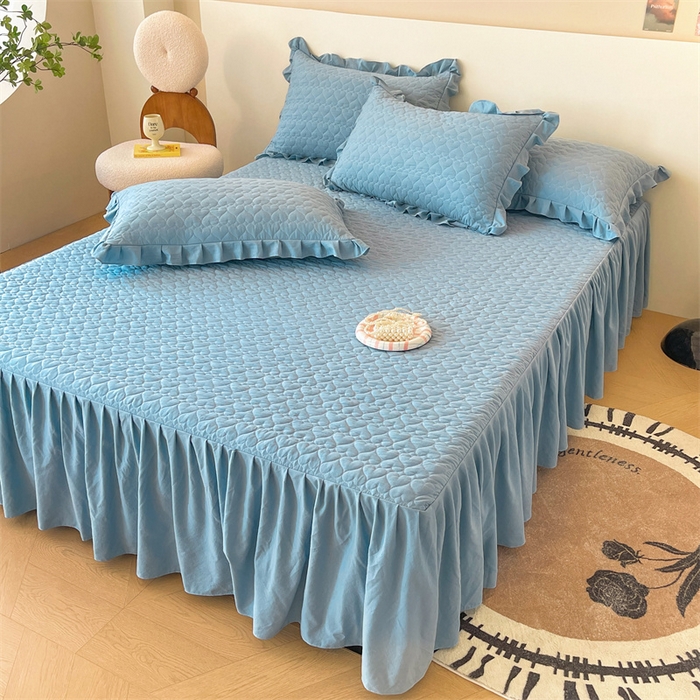 91家纺网 家纺一手货源 找家纺 （总）屹成家纺 2024新款水洗棉床笠款床裙花语系列