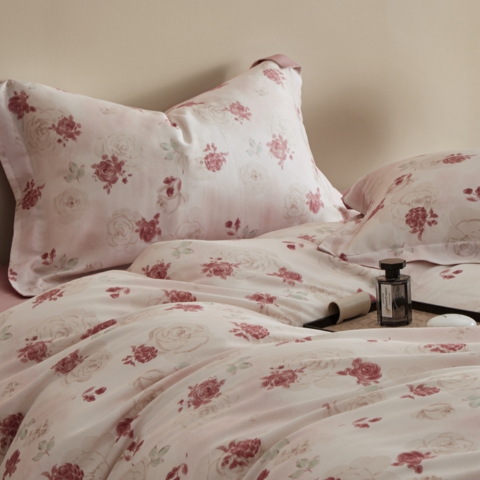 91家纺网 家纺一手货源 找家纺 顾家家居 2025新款莱塞尔兰精天丝印花四件套 尤里