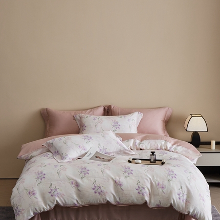 顾家家居 2026新款莱塞尔兰精天丝印花四件套 茹伊