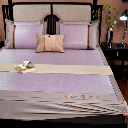 91家纺网 家纺一手货源 找家纺 （总）小牛席业 2025新款柠檬清香冰藤席（床笠款））凉席藤席冰藤席竹席空调席草席冰丝席豆豆席乳胶席三件套