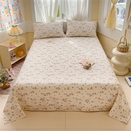 91家纺网 家纺一手货源 找家纺 （总）名兮-2025新款全棉双层纱床单