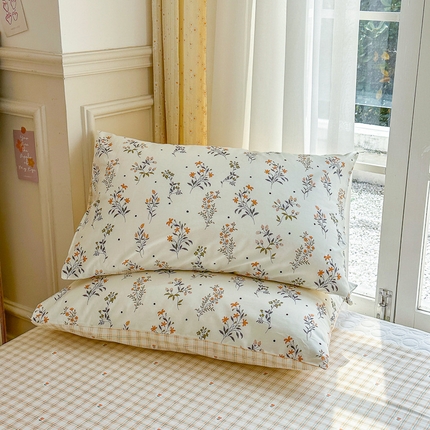 91家纺网 家纺一手货源 找家纺 （总）清雅福2025新款喷气全棉印花13372小清新四件套及单品-单枕套