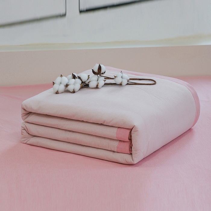 91家纺网 家纺一手货源 找家纺 （总）柠萌家居 2025新款全棉色织水洗棉棉花夏被四件套里外全棉 夏凉被被子被芯