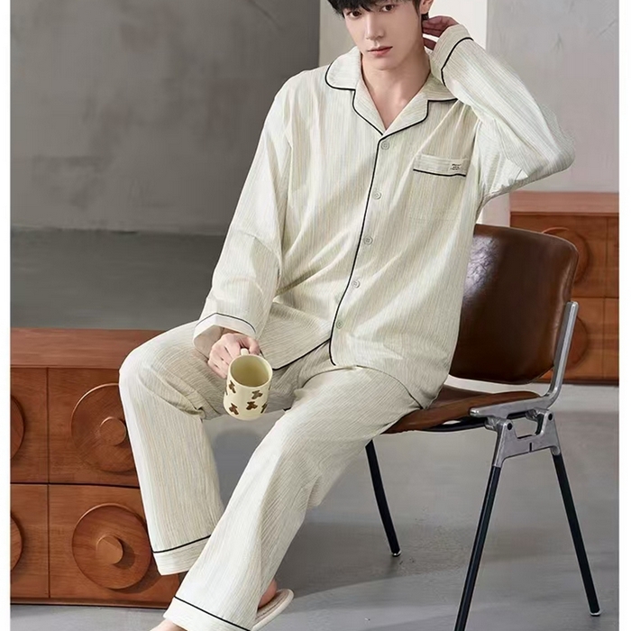 91家纺网 家纺一手货源 找家纺 （总）洛兰沙家居馆【只代发】【只代发】 纯棉情侣翻领睡袍