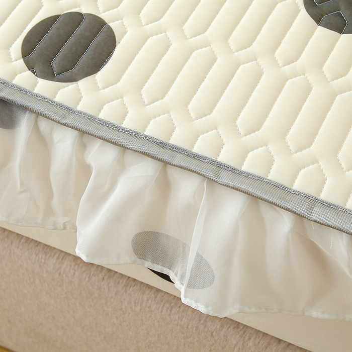 91家纺网 家纺一手货源 找家纺 伊人坊 2025新款A类凉感丝乳胶床笠凉席三件套-花边款 花边-黑色波点