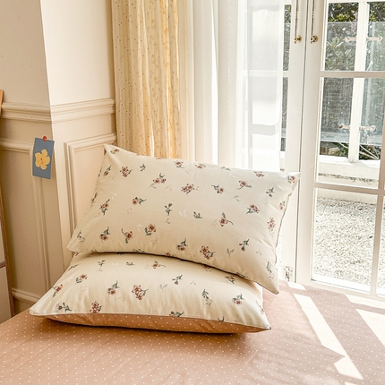 91家纺网 家纺一手货源 找家纺 （总）清雅福2025新款喷气全棉印花13372小清新四件套及单品-单枕套