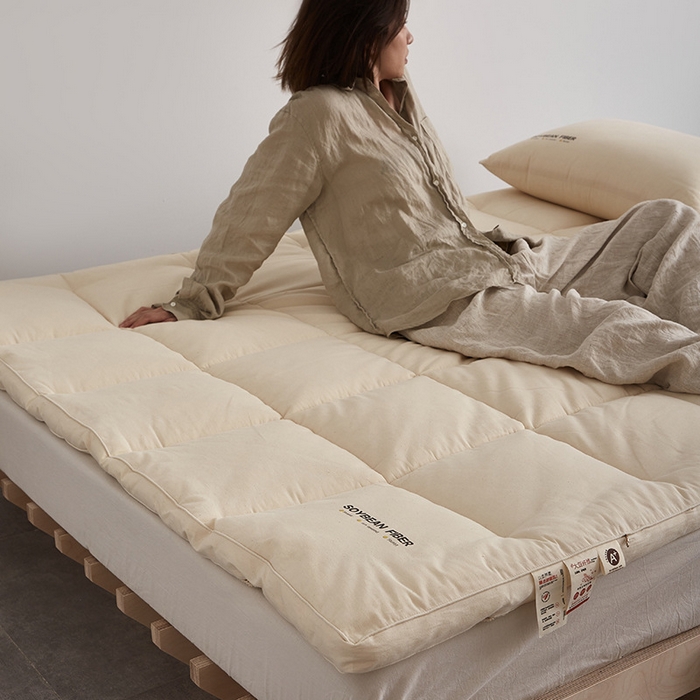 91家纺网 家纺一手货源 找家纺 （总）良品汇馆 日式无印a类全棉大豆床垫良品透气保暖原棉床褥垫5cm加厚床垫子