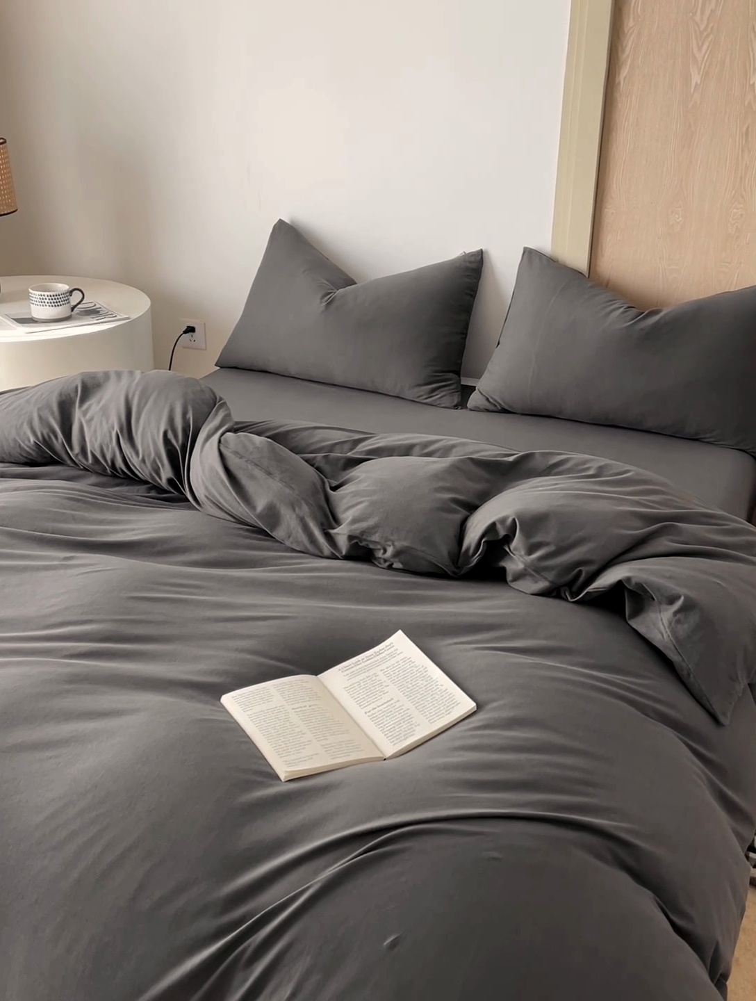 91家纺网 家纺一手货源 找家纺 梦可莱家居 2025春夏新品全棉针织棉纯色系列 碳灰