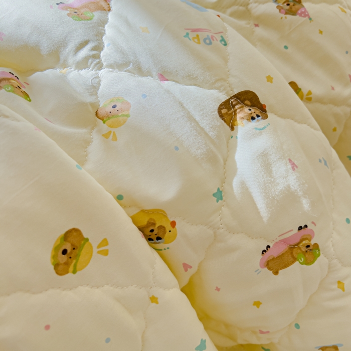 91家纺网 家纺一手货源 找家纺 U品汇 2025新品A类全棉夹棉床盖纯棉100%棉绗缝三件套炕垫褥子13372 G狗狗乐园