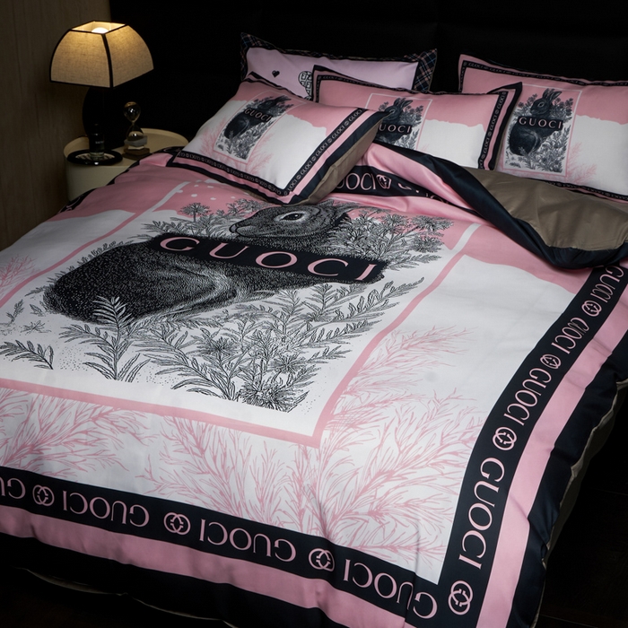 91家纺网 家纺一手货源 找家纺 花沐 2025新款轻奢潮牌亲肤棉纯棉四件套 熙兔