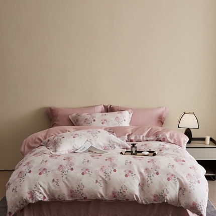 顾家家居 2025新款莱塞尔兰精天丝印花四件套 伊莱恩