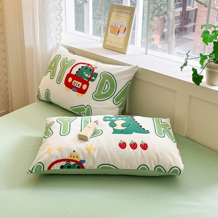 91家纺网 家纺一手货源 找家纺 （总）清雅福2025新款喷气全棉印花13372小清新四件套及单品-单枕套