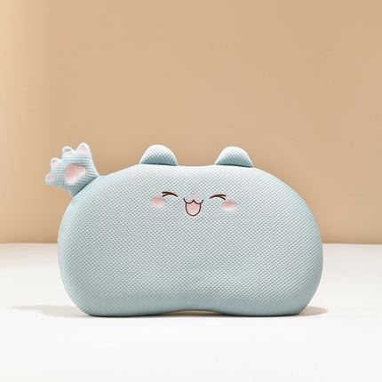 91家纺网 家纺一手货源 找家纺 2025新款婴儿亲水棉定型枕头枕芯-豌豆 豌豆招财猫蓝