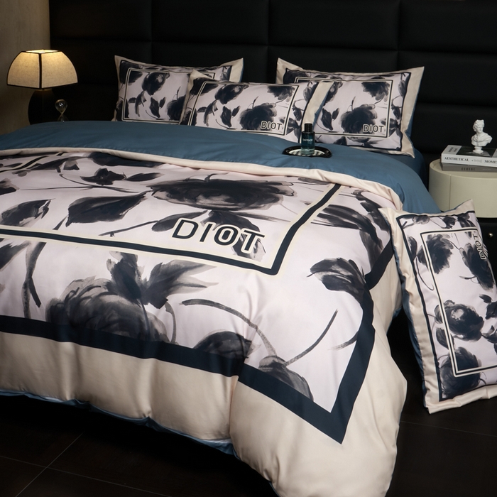 91家纺网 家纺一手货源 找家纺 花沐 2025新款轻奢潮牌亲肤棉纯棉四件套 美迪