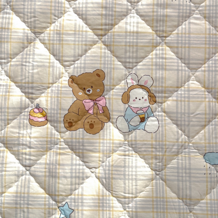 91家纺网 家纺一手货源 找家纺 U品汇 2025新款A类全棉夹棉防水床笠床罩单件隔尿透气床垫加厚防尘可水洗保护套 童谣