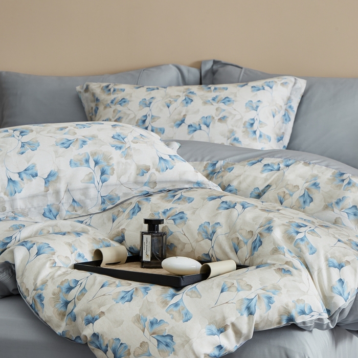 91家纺网 家纺一手货源 找家纺 顾家家居 2025新款莱塞尔兰精天丝印花四件套 玥瑶