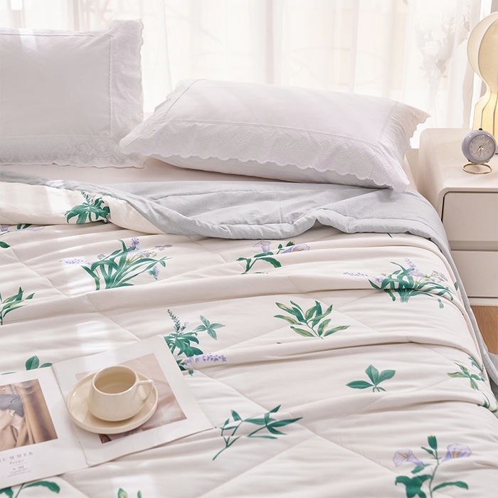 91家纺网 家纺一手货源 找家纺 羽梦家纺 2025新款新疆棉花全棉夏凉被被子被芯 梦境幽蓝