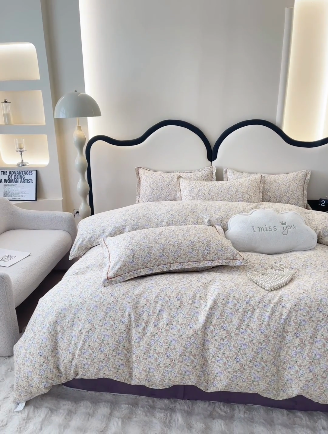 91家纺网 家纺一手货源 找家纺 首爱家纺 2025新款全棉四件套小清新人字纹四件套纯棉四件套 郁金香