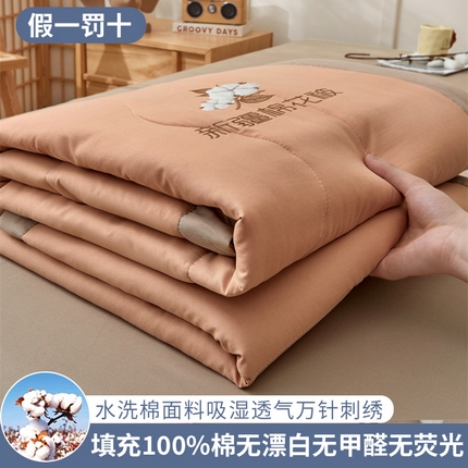 91家纺网 家纺一手货源 找家纺 （总） 2025新款A类100%新疆棉花夏凉被纯棉全棉填充毛巾绣绣花纯色双拼原棉空调被夏被