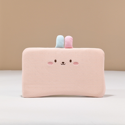 91家纺网 家纺一手货源 找家纺 小猫派2025新款凉感豆童趣护颈枕头枕芯-八字 小八字粉兔