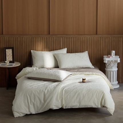 安莱生活 2025全棉浮雕提花四件套-科林斯系列 科林斯-云霜白