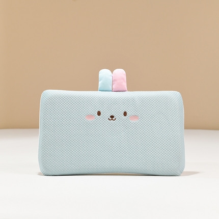 小猫派2025新款凉感豆童趣护颈枕头枕芯-八字 小八字蓝兔