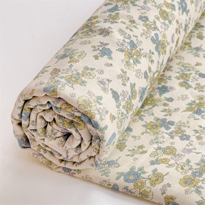 91家纺网 家纺一手货源 找家纺 名兮-2025新款全棉双层纱床单 双层纱-粉黛蓝