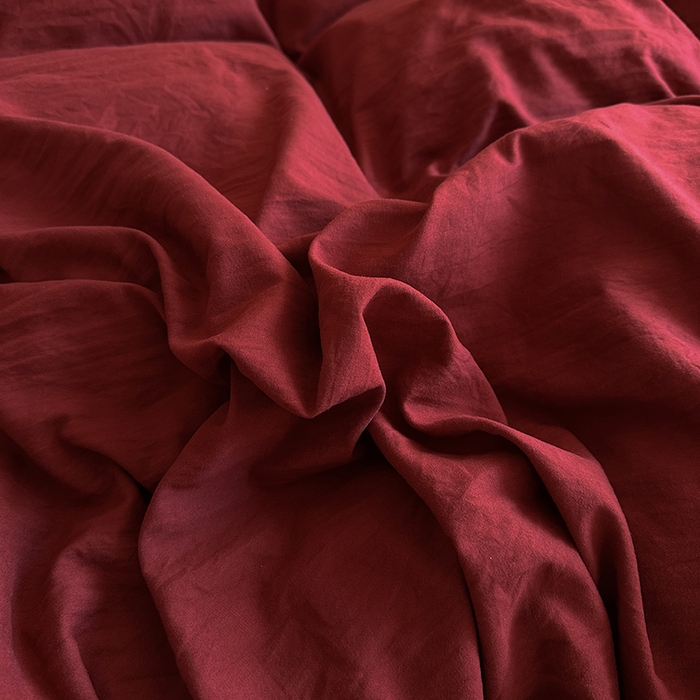 91家纺网 家纺一手货源 找家纺 阿曼达 2025新款纯色水洗m学生床单人四件套 纯色-安可拉红