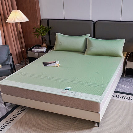 91家纺网 家纺一手货源 找家纺 （总）青雅席业 2025年新款7A抗菌母婴级纯乙纶PE刺绣凉感丝豆豆席