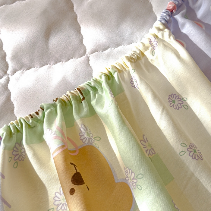 91家纺网 家纺一手货源 找家纺 U品汇 2025新款A类全棉夹棉防水床笠床罩单件隔尿透气床垫加厚防尘可水洗保护套 童话时光