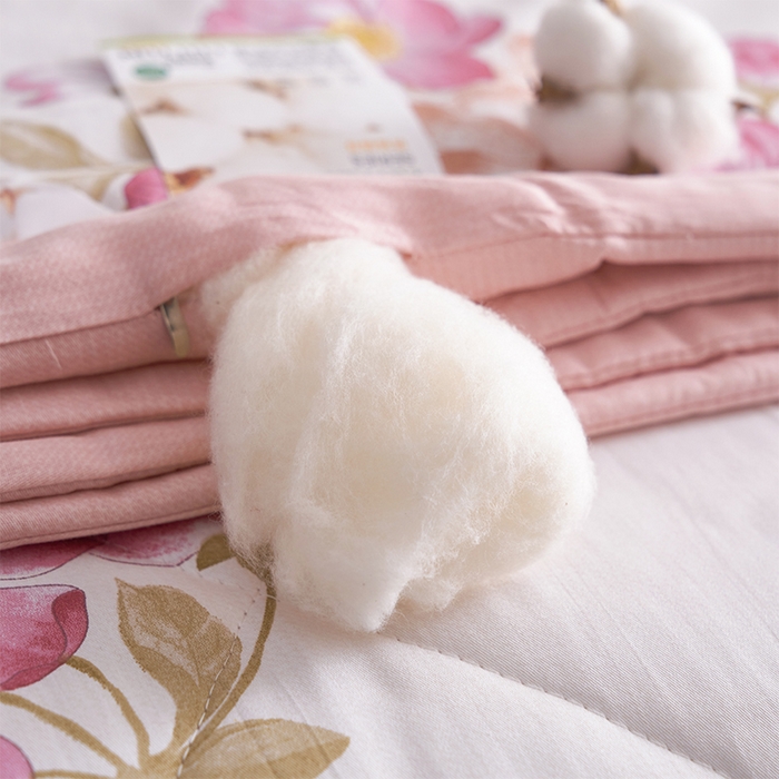 91家纺网 家纺一手货源 找家纺 羽梦家纺 2025新款新疆棉花全棉夏凉被被子被芯 山茶花开粉