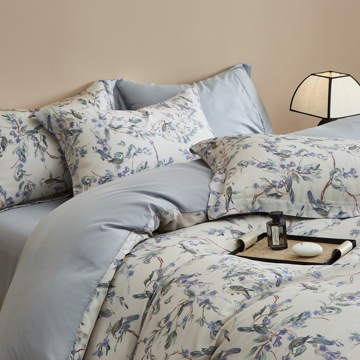 91家纺网 家纺一手货源 找家纺 顾家家居 2025新款莱塞尔兰精天丝印花四件套 渝蓉