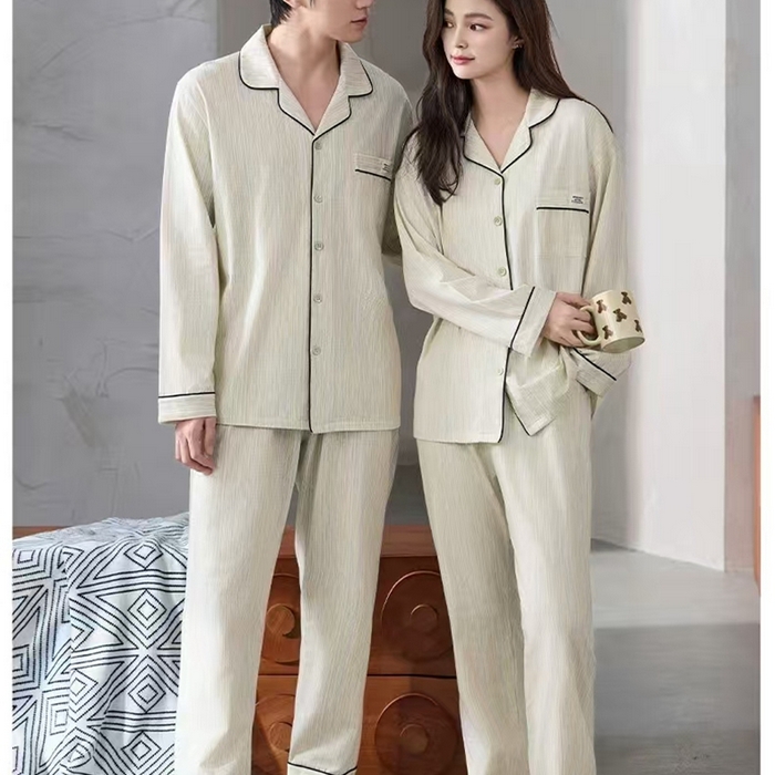 91家纺网 家纺一手货源 找家纺 （总）洛兰沙家居馆【只代发】【只代发】 纯棉情侣翻领睡袍