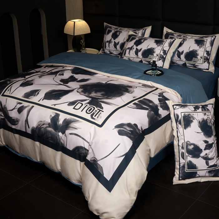 91家纺网 家纺一手货源 找家纺 花沐 2025新款轻奢潮牌亲肤棉纯棉四件套 美迪