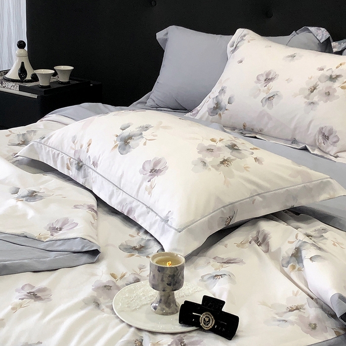 91家纺网 家纺一手货源 找家纺 立奥被业 2025新款雪纺纱夏被超柔数码印花夏被雪纺夏凉被 慕斯-浅灰