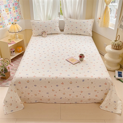 91家纺网 家纺一手货源 找家纺 （总）名兮-2025新款全棉双层纱床单