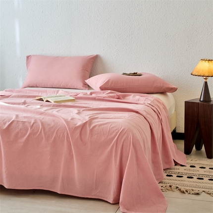 91家纺网 家纺一手货源 找家纺 （总）兰紫橙家纺 2025新款A类纯色色织全棉水洗棉床单