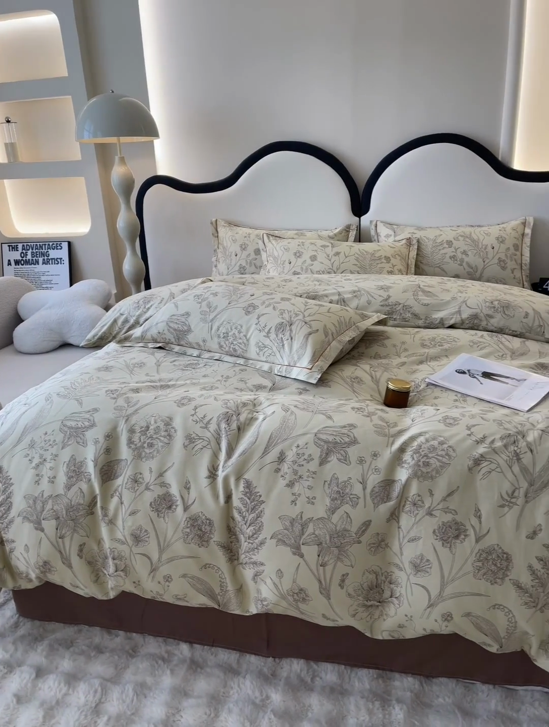 91家纺网 家纺一手货源 找家纺 棉乐町家居 2025新款全棉小清新人字纹四件套 秋日落叶