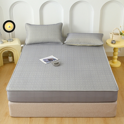 91家纺网 家纺一手货源 找家纺 （总）伊人坊 2025新款A类凉感丝乳胶床笠凉席三件套