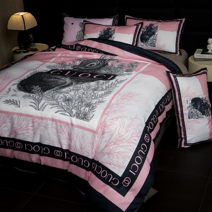 91家纺网 家纺一手货源 找家纺 花沐 2025新款轻奢潮牌亲肤棉纯棉四件套 熙兔